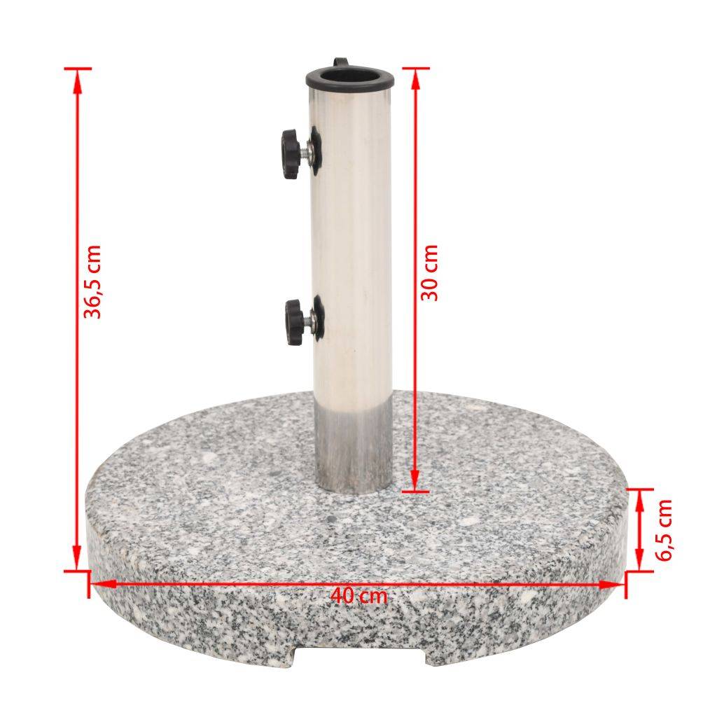 Helloshop26 - Pied base socle de parasol granite tube en acier inoxydable rond 22 kg - Image 9
