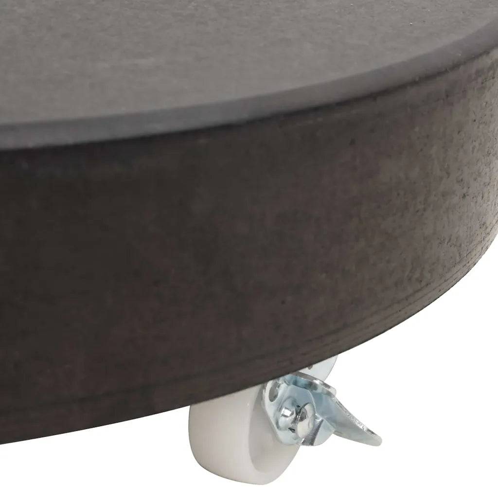 Socle de parasol rond 45 x 30 cm avec roulettes pour installation facile en granit noir - Image 8