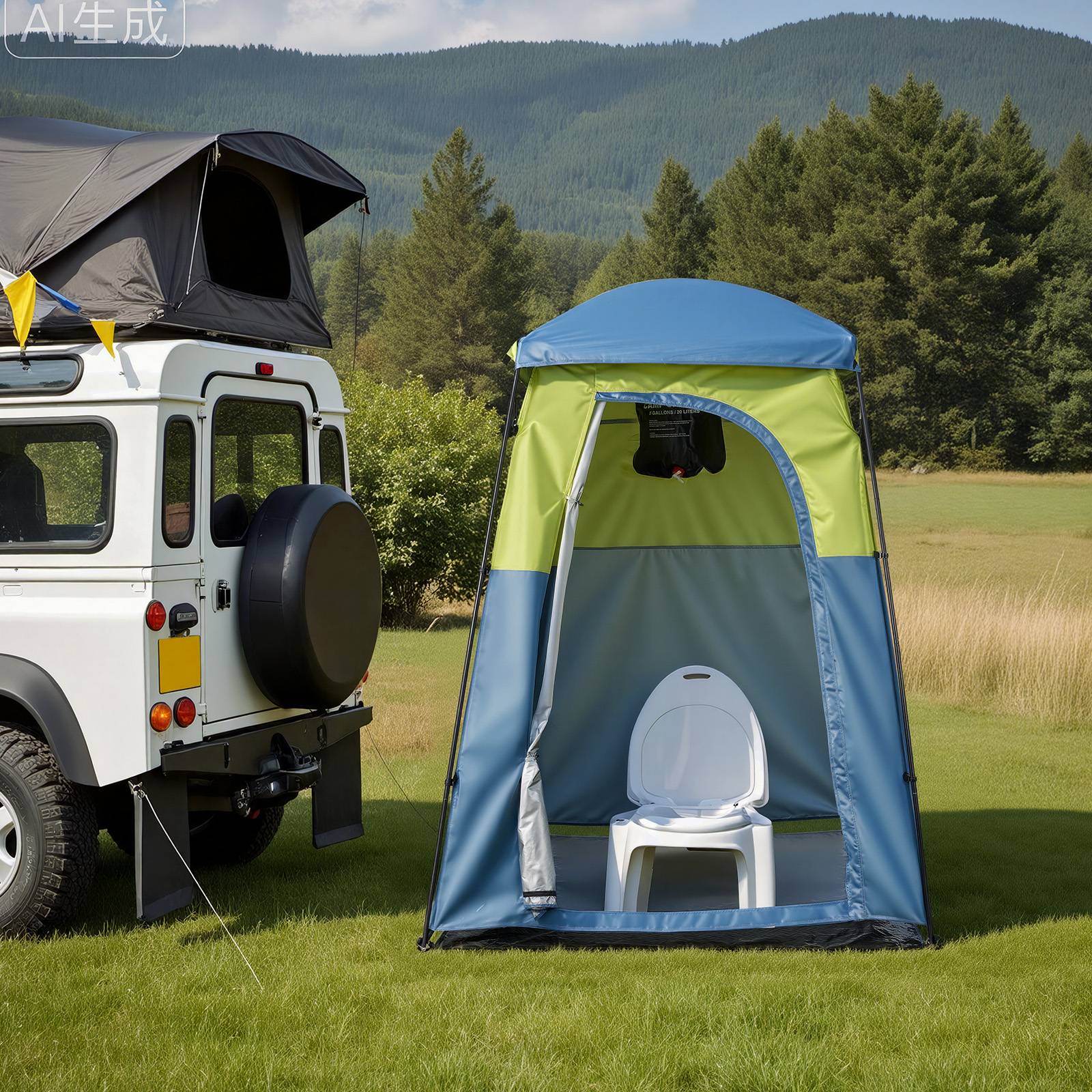 Vevor - VEVOR Tente de douche camping, abri d'intimité portable 167x167x218 cm, Oxford 150D, UPF 50, imperméable, sac de douche inclus. - Image 8