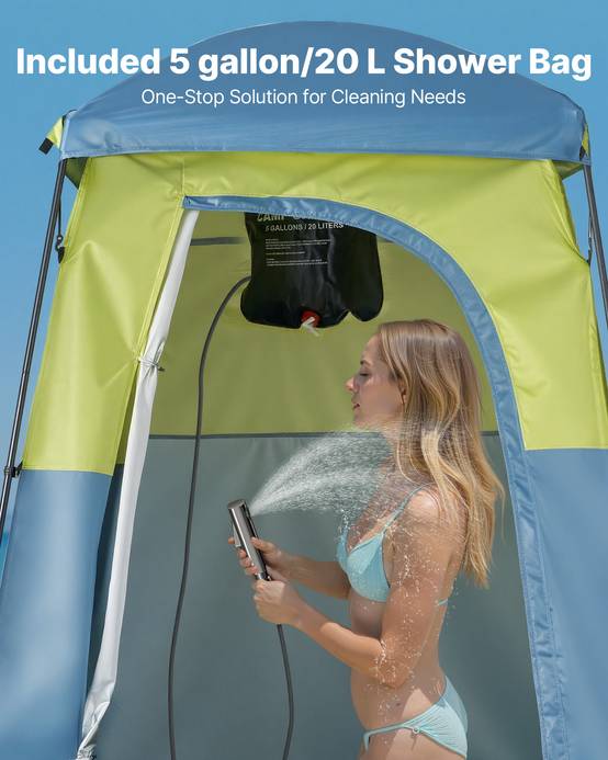 Vevor - VEVOR Tente de douche camping, abri d'intimité portable 167x167x218 cm, Oxford 150D, UPF 50, imperméable, sac de douche inclus. - Image 7