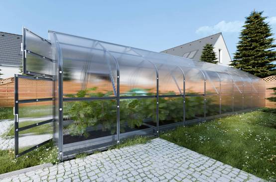 Serre KLASIKA*DROP 25m2, 2,5m x 10m, 4 mm avec revêtement en polycarbonate - Image 2