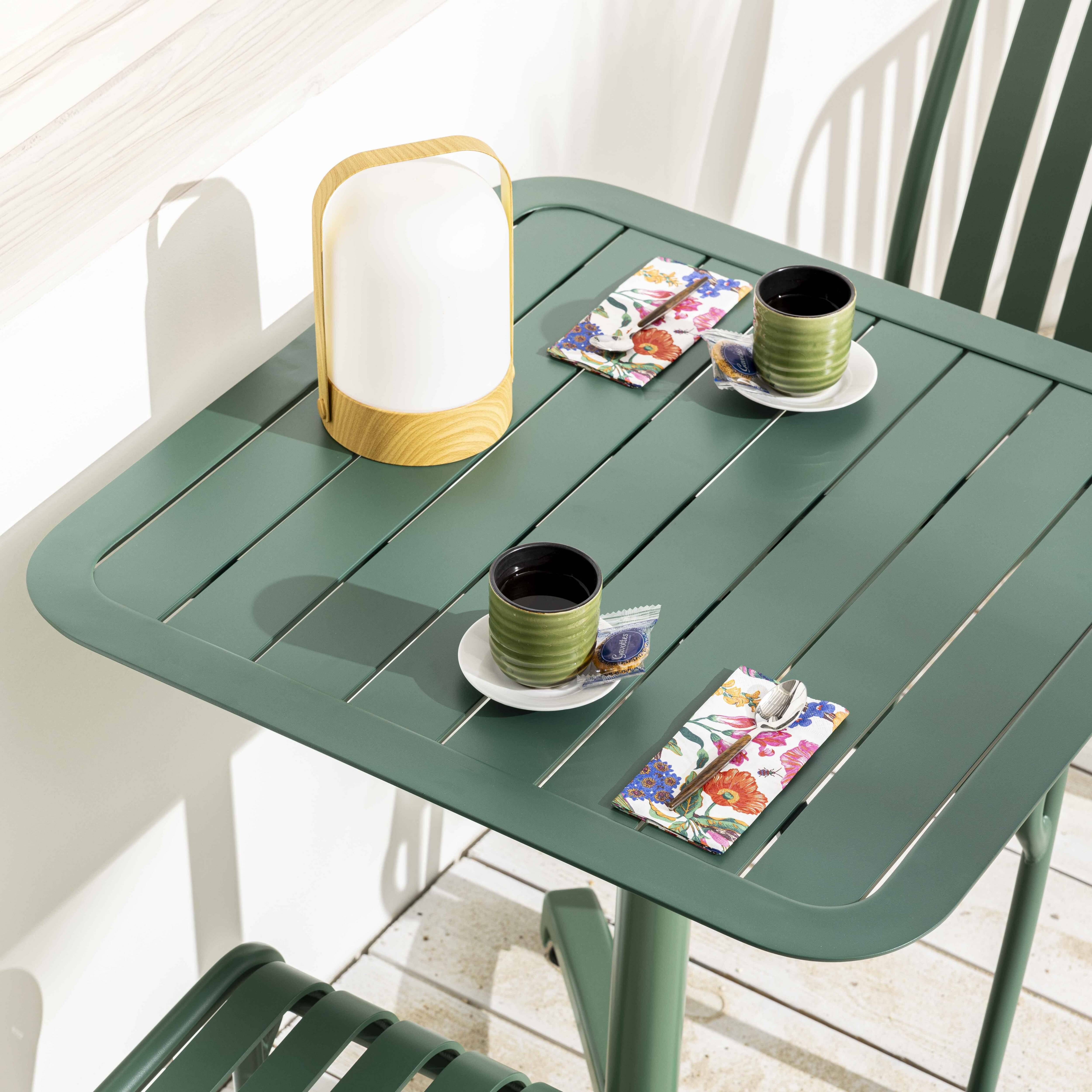 Oviala - Table inclinable de terrasse 70 x 70 cm vert foncé Almada - Oviala - Image 3