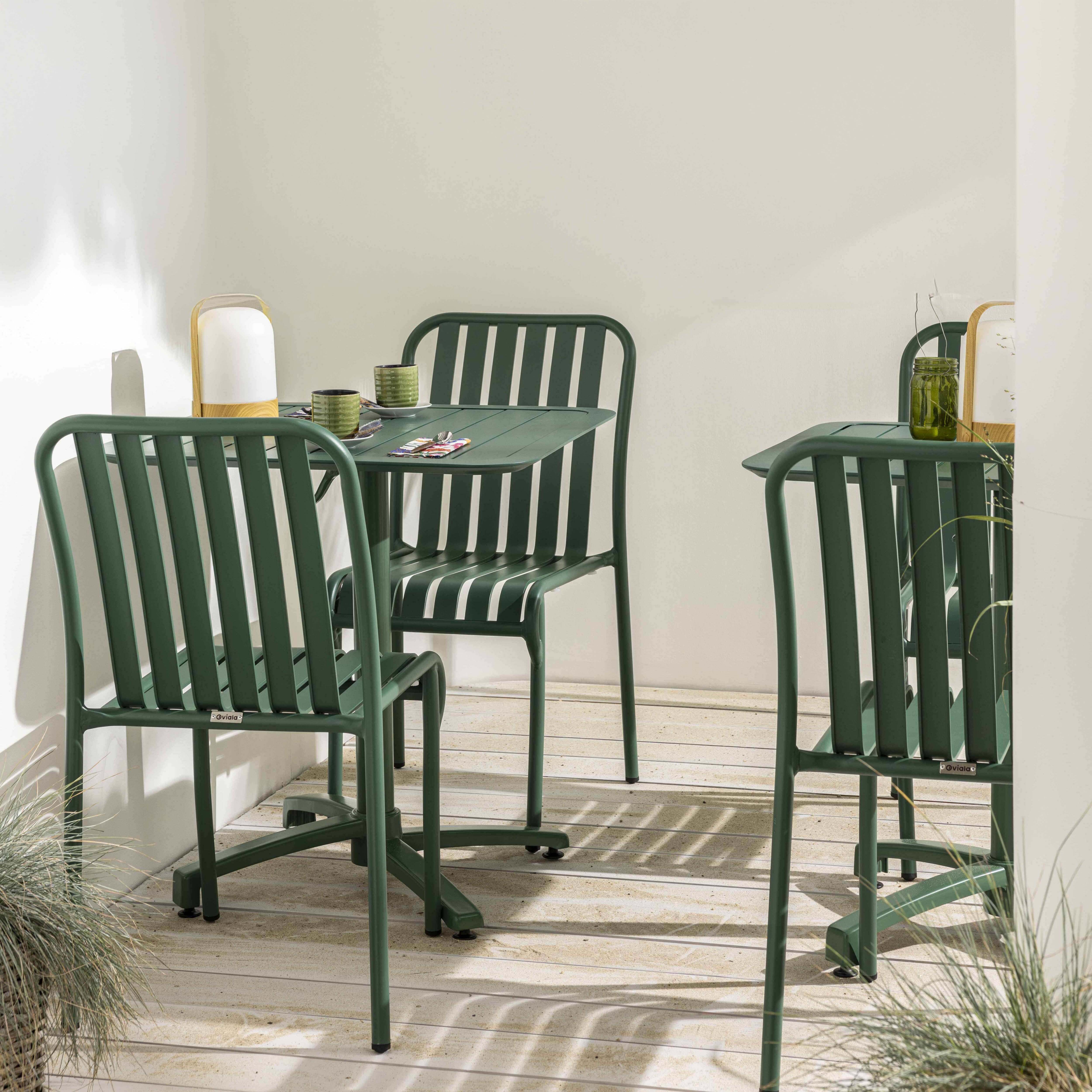 Oviala - Table inclinable de terrasse 70 x 70 cm vert foncé Almada - Oviala - Image 4