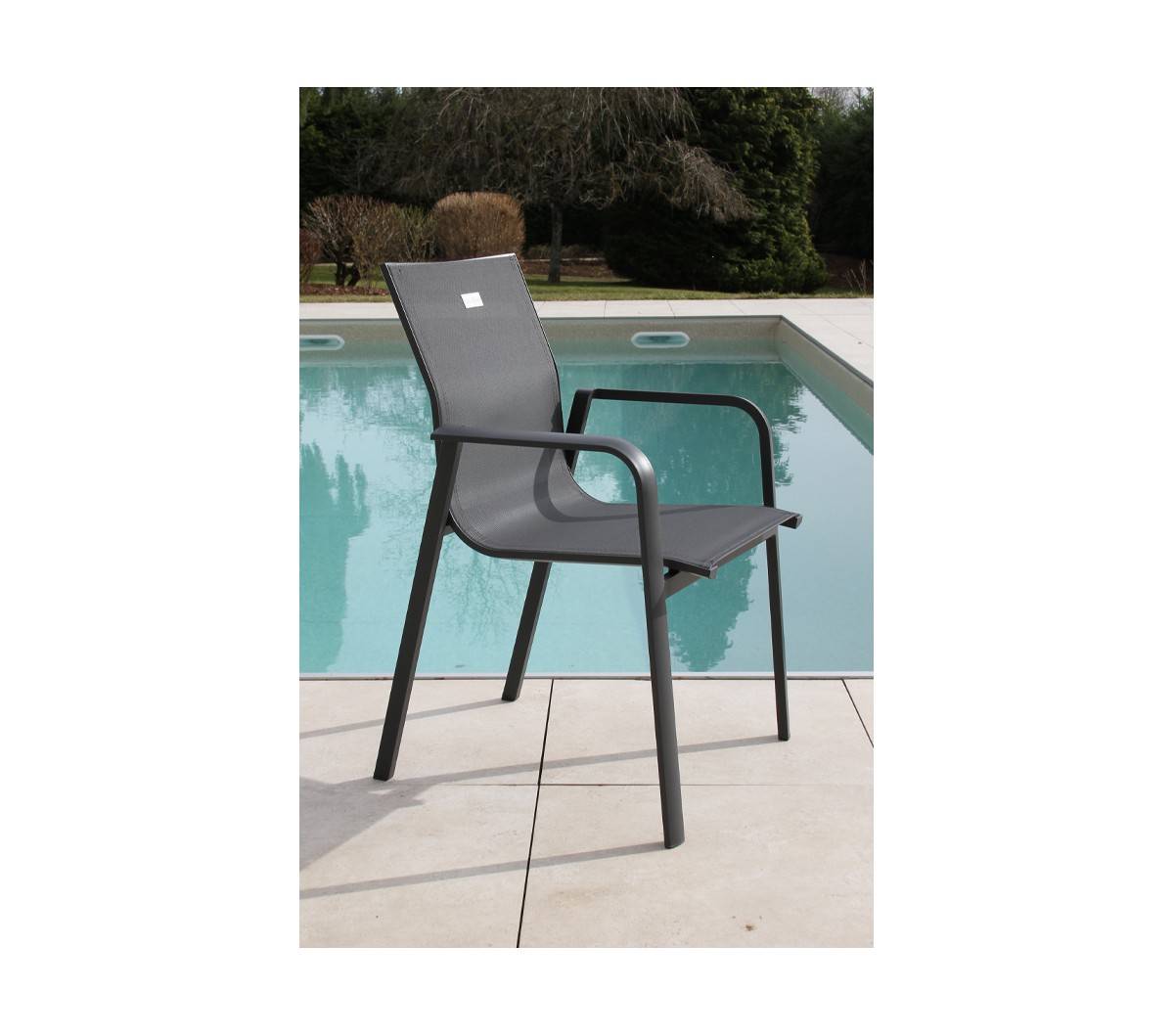 Ozalide - Ensemble table et chaises de jardin  8 places  Gris Anthracite  GUETHARY - Image 5