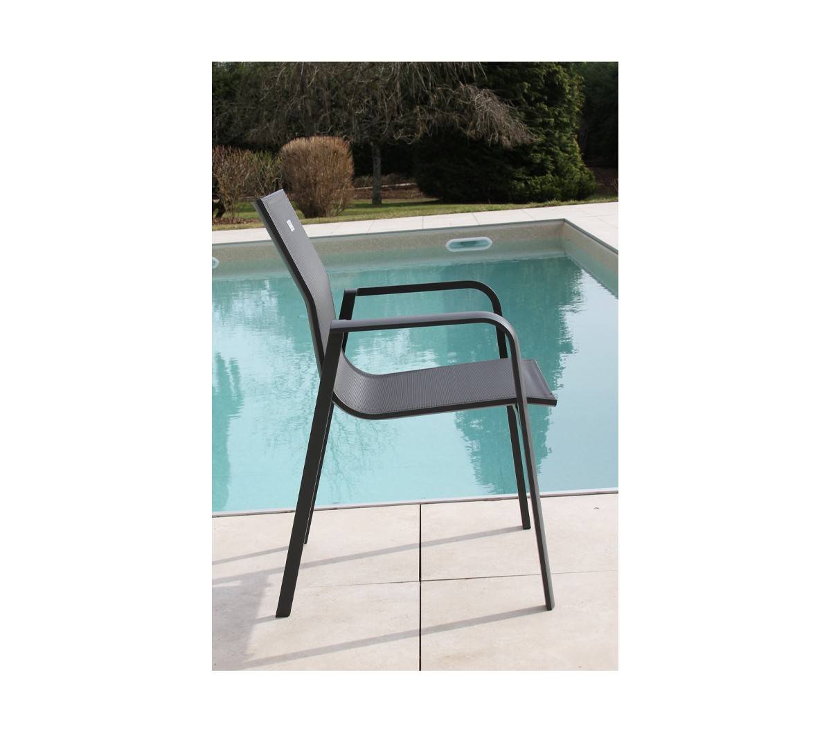 Ozalide - Ensemble table et chaises de jardin  8 places  Gris Anthracite  GUETHARY - Image 7