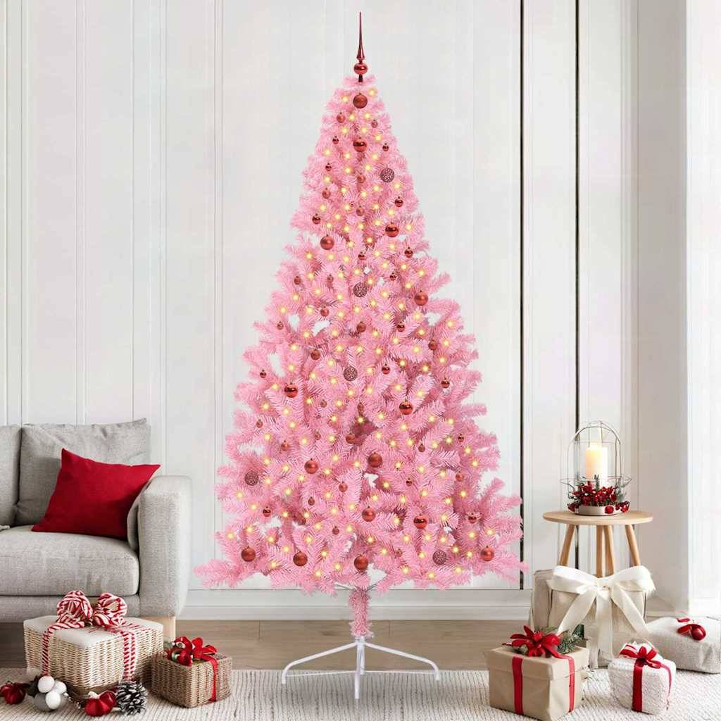 ComfortXL - Petit sapin de Noël artificiel complet lumineux avec boules Rose 120 cm – ComfortXL Outdoor Living - Image 1