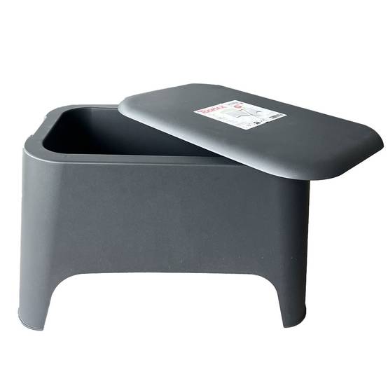 Table basse de jardin 59x 39x 36cm Anthracite Avec couvercle Extérieur / Intérieur TOOMAX - Image 8