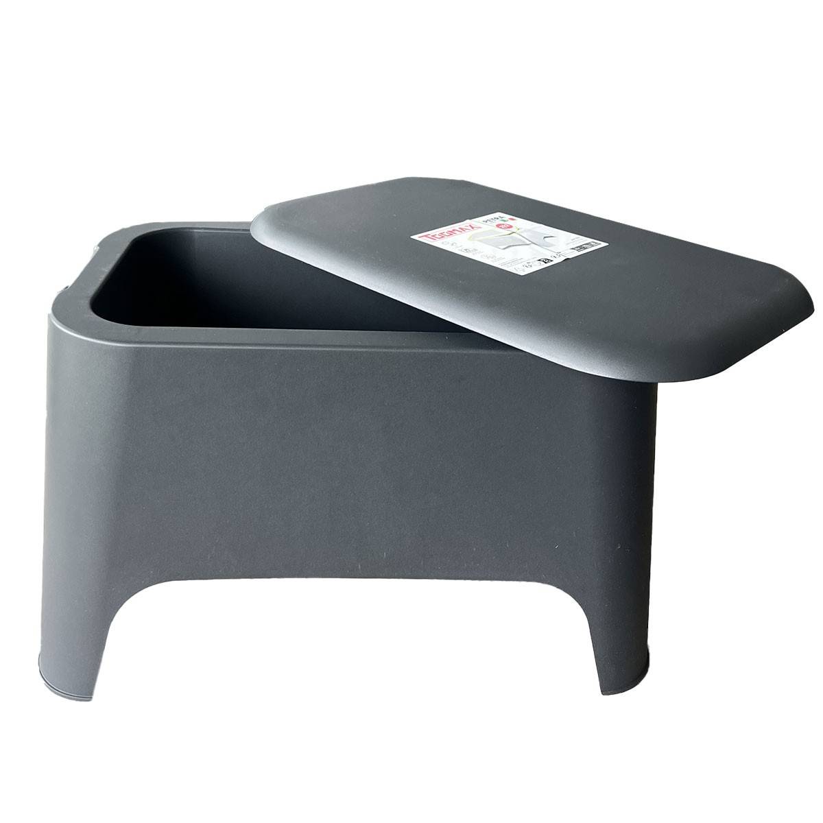 Table basse de jardin 59x 39x 36cm Anthracite Avec couvercle Extérieur / Intérieur TOOMAX - Image 8