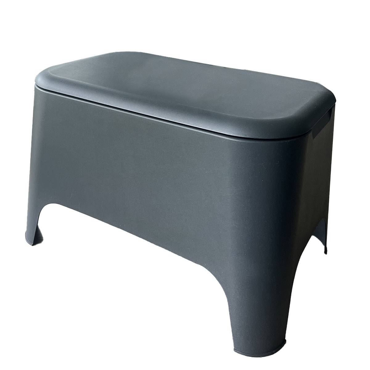 Table basse de jardin 59x 39x 36cm Anthracite Avec couvercle Extérieur / Intérieur TOOMAX - Image 1
