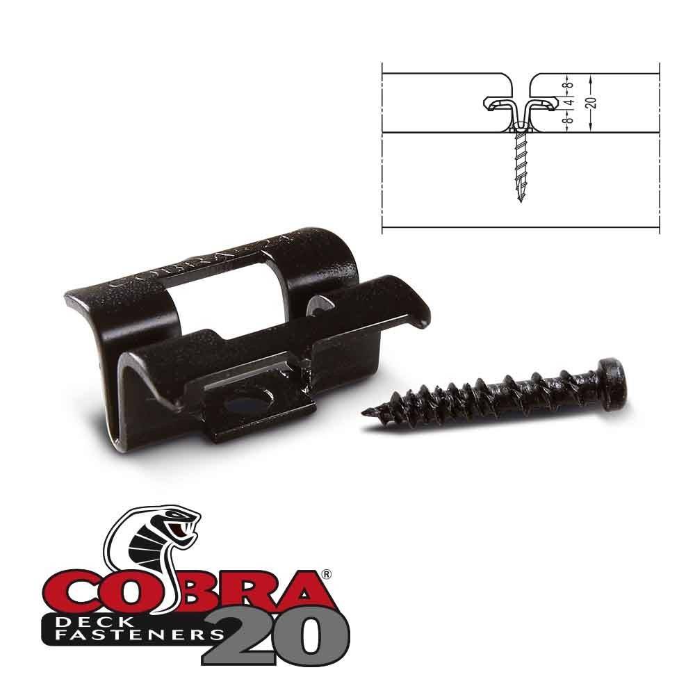 Clip Terrasse Bois COBRA 20 - 90 clips + Vis - Pour Lames en Bois et Bois Composite - Stable, Facile à Poser & Resistant - Image 3