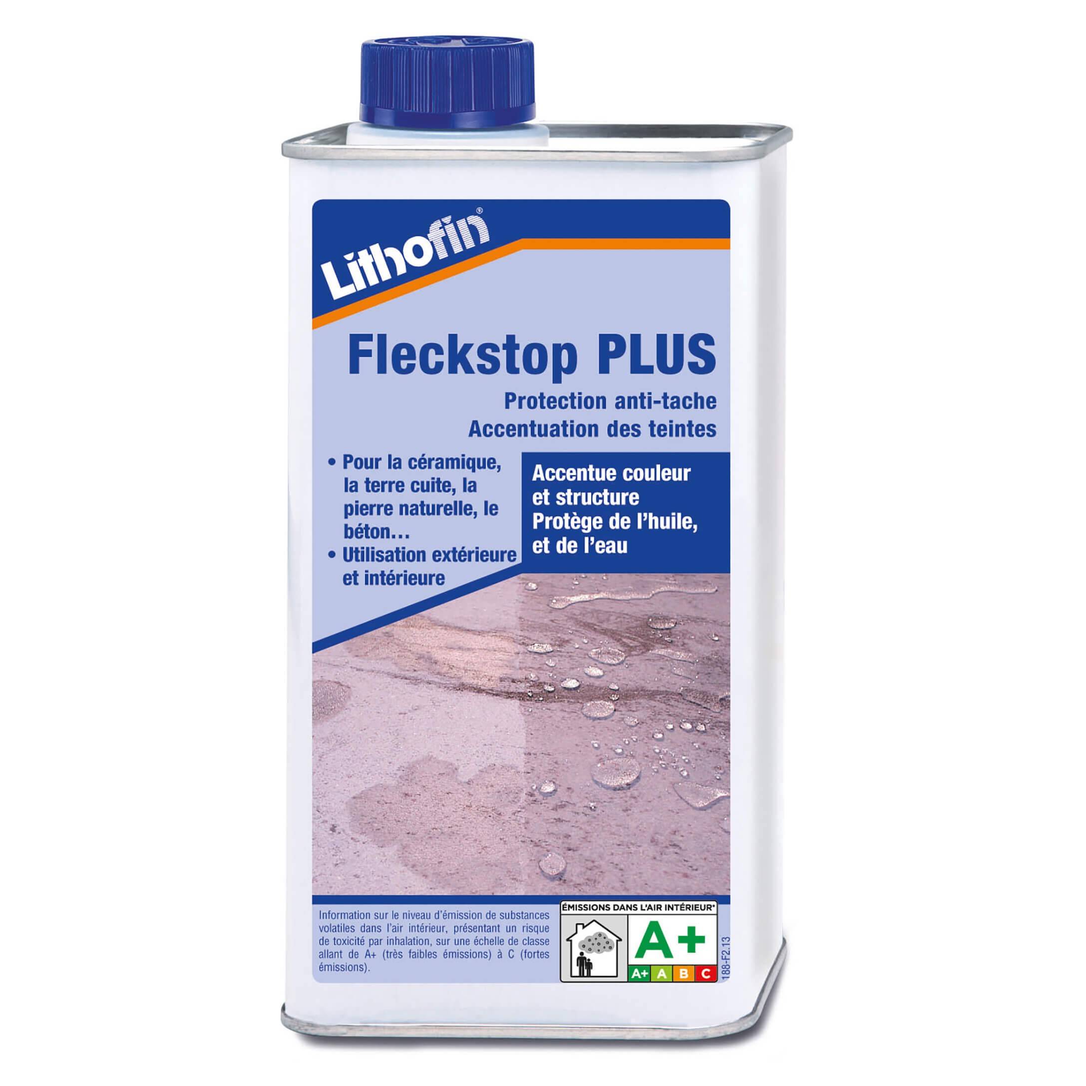 Lithofin Fleckstop Plus 1 L - Hydrofuge anti-taches intensificateur de couleur pierre naturelle