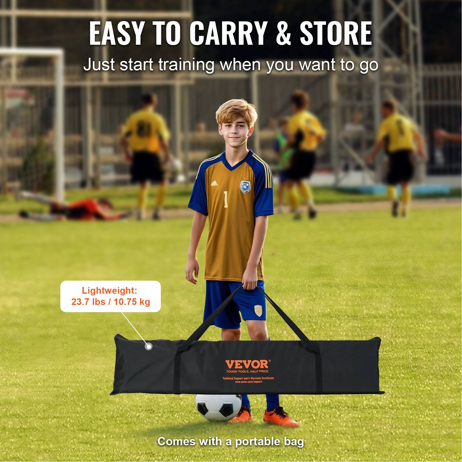 Vevor - VEVOR Filet rebond football 366x183cm, rebondisseur, sac portable, entraînement passes, volley. - Image 5