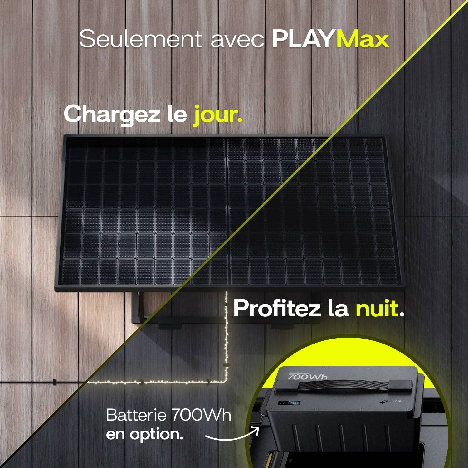 Sunology PLAY Max - Kit 4 panneaux solaires avec batterie (option) 1800W bifacial – Stations solaires livrées assemblées – Installation au sol ou mur - Image 4