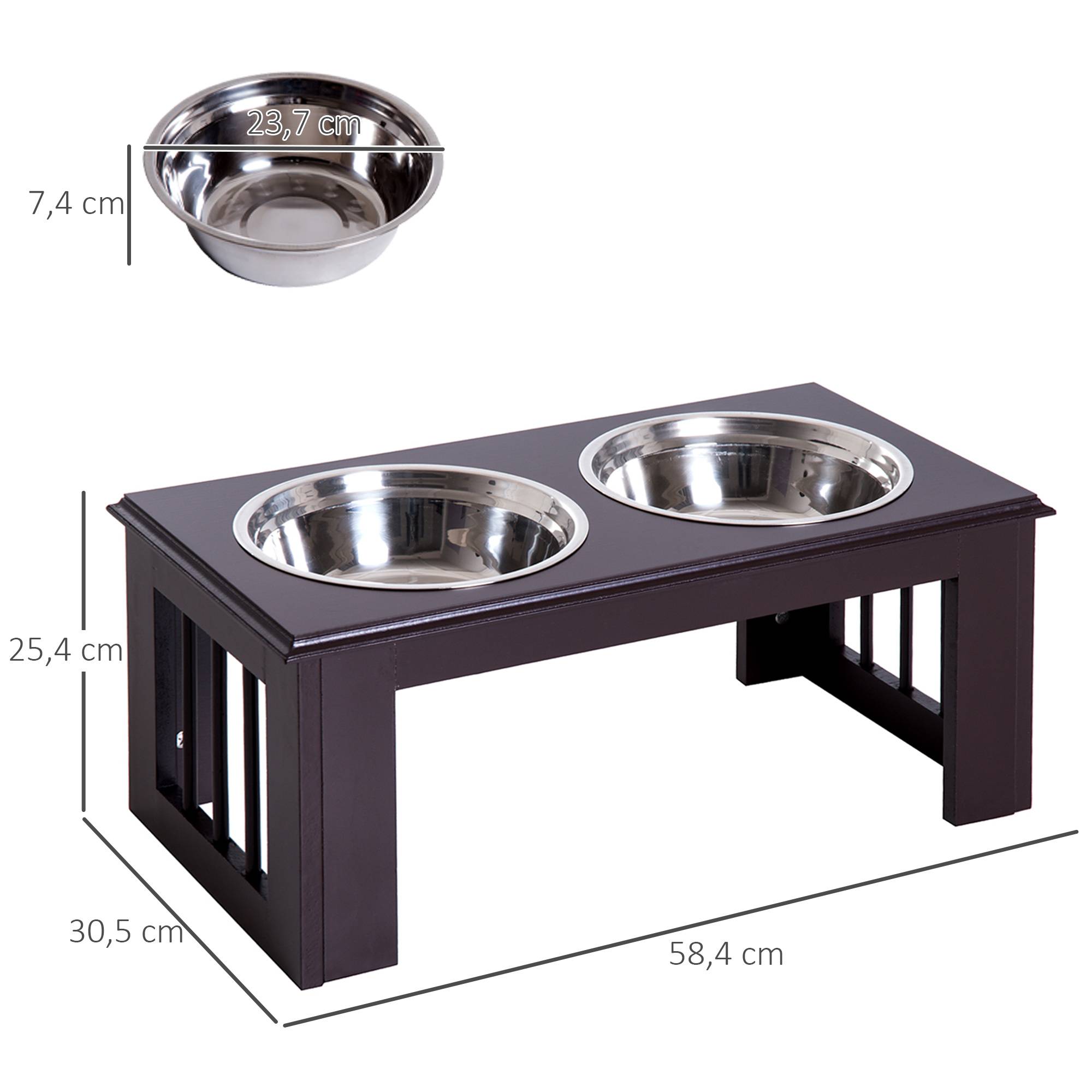 Station d'alimentation pour chien, antidérapante, 58,4 x 30,5 x 25,4 cm, grise, 2 L par gamelle - Image 4