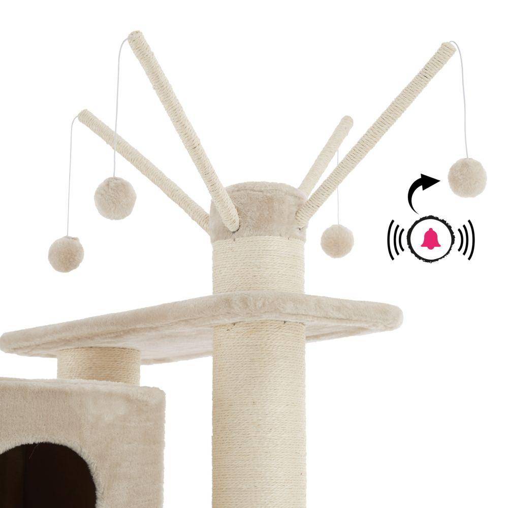 Arbre à chat 195 cm beige/blanc - Image 7