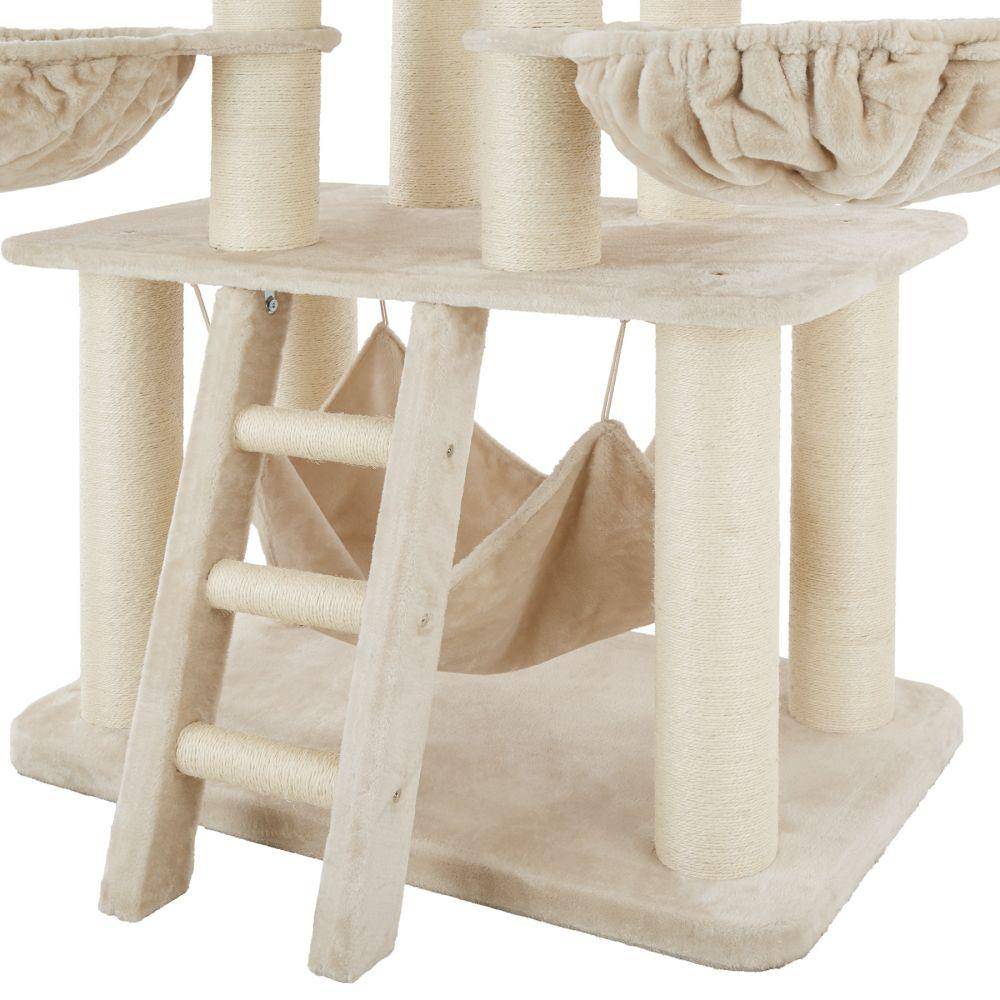 Arbre à chat 195 cm beige/blanc - Image 3