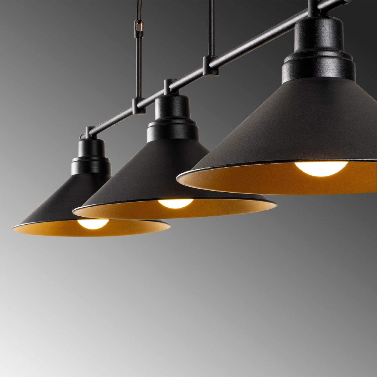 Concept Usine - Suspension industreille noire 3 ampoules ERIKA - Image 4
