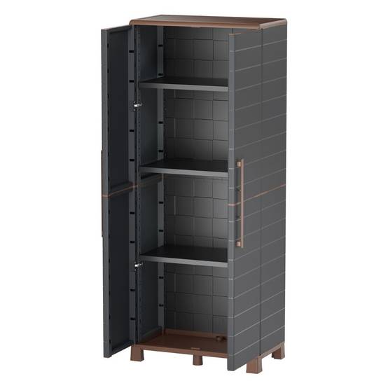 Armoire de rangement haute 2 portes 3 Etagères réglables 68 x 37 x 169cm - Meuble de Garage Atelier Buanderie Artplast - Image 3