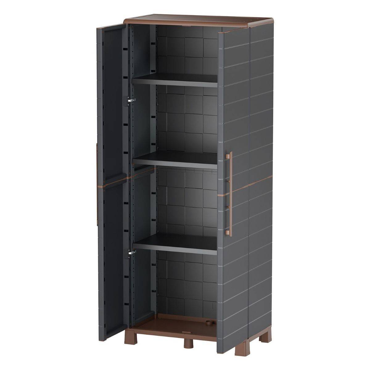 Armoire de rangement haute 2 portes 3 Etagères réglables 68 x 37 x 169cm - Meuble de Garage Atelier Buanderie Artplast - Image 3