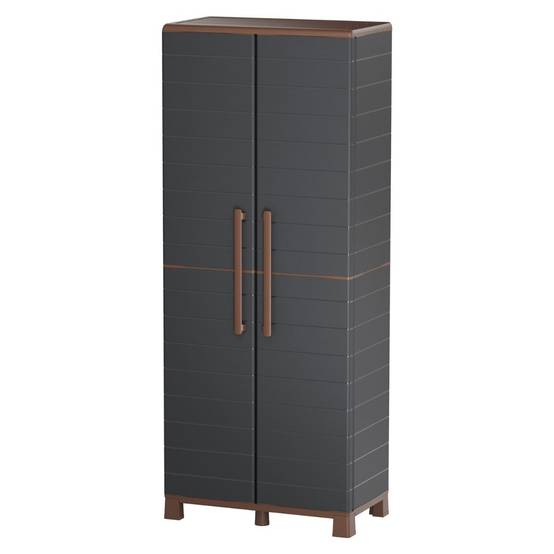 Armoire de rangement haute 2 portes 3 Etagères réglables 68 x 37 x 169cm - Meuble de Garage Atelier Buanderie Artplast - Image 1