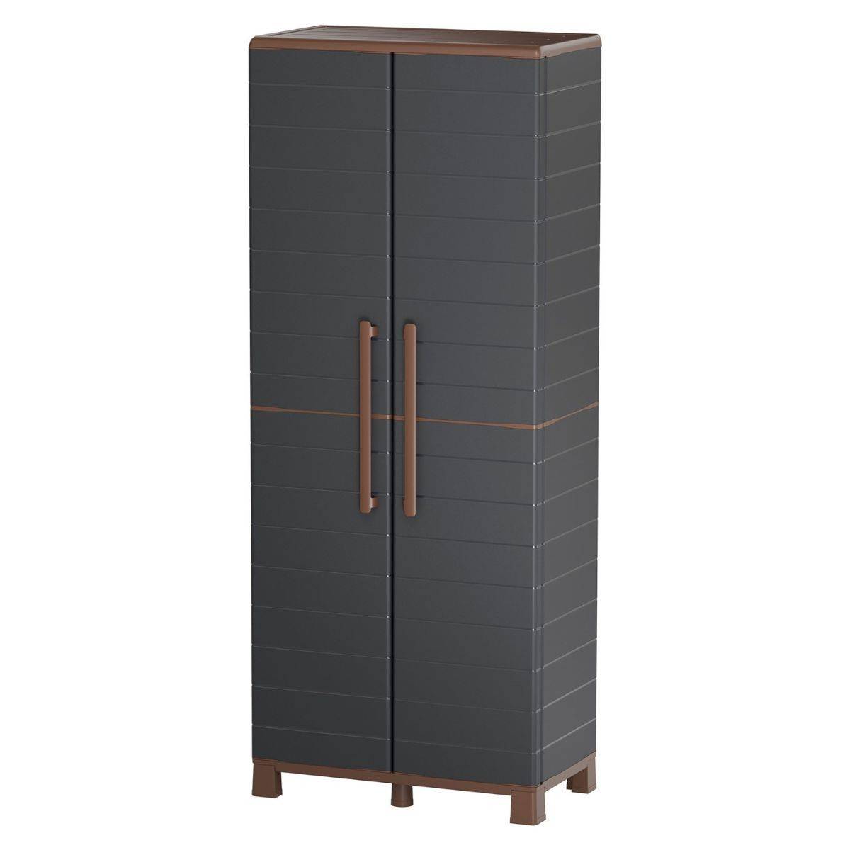 Armoire de rangement haute 2 portes 3 Etagères réglables 68 x 37 x 169cm - Meuble de Garage Atelier Buanderie Artplast - Image 1
