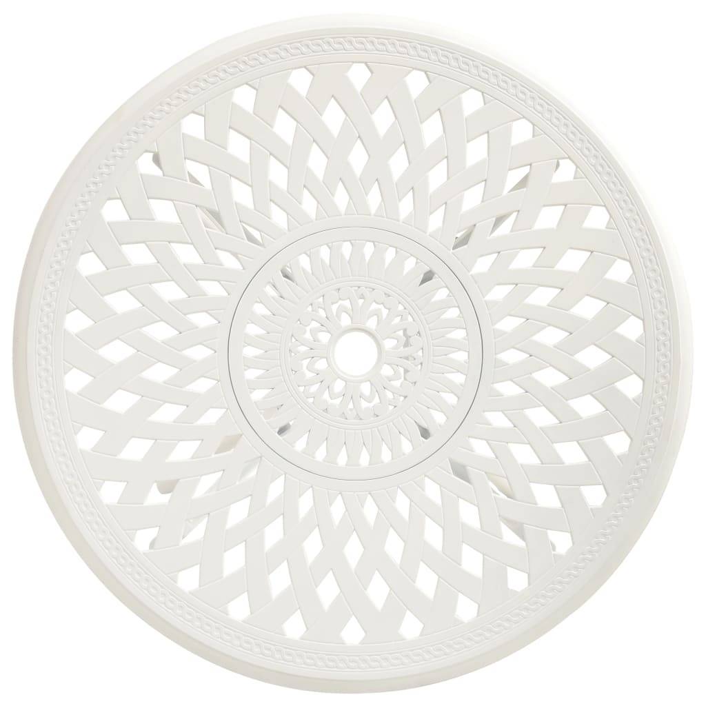 ComfortXL - Table de Jardin Ronde Ø78cm en Aluminium Blanc, Résistante aux Intempéries avec Trou Parasol – ComfortXL Outdoor Living - Image 3