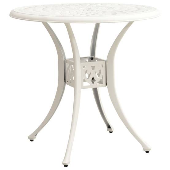 ComfortXL - Table de Jardin Ronde Ø78cm en Aluminium Blanc, Résistante aux Intempéries avec Trou Parasol – ComfortXL Outdoor Living - Image 1