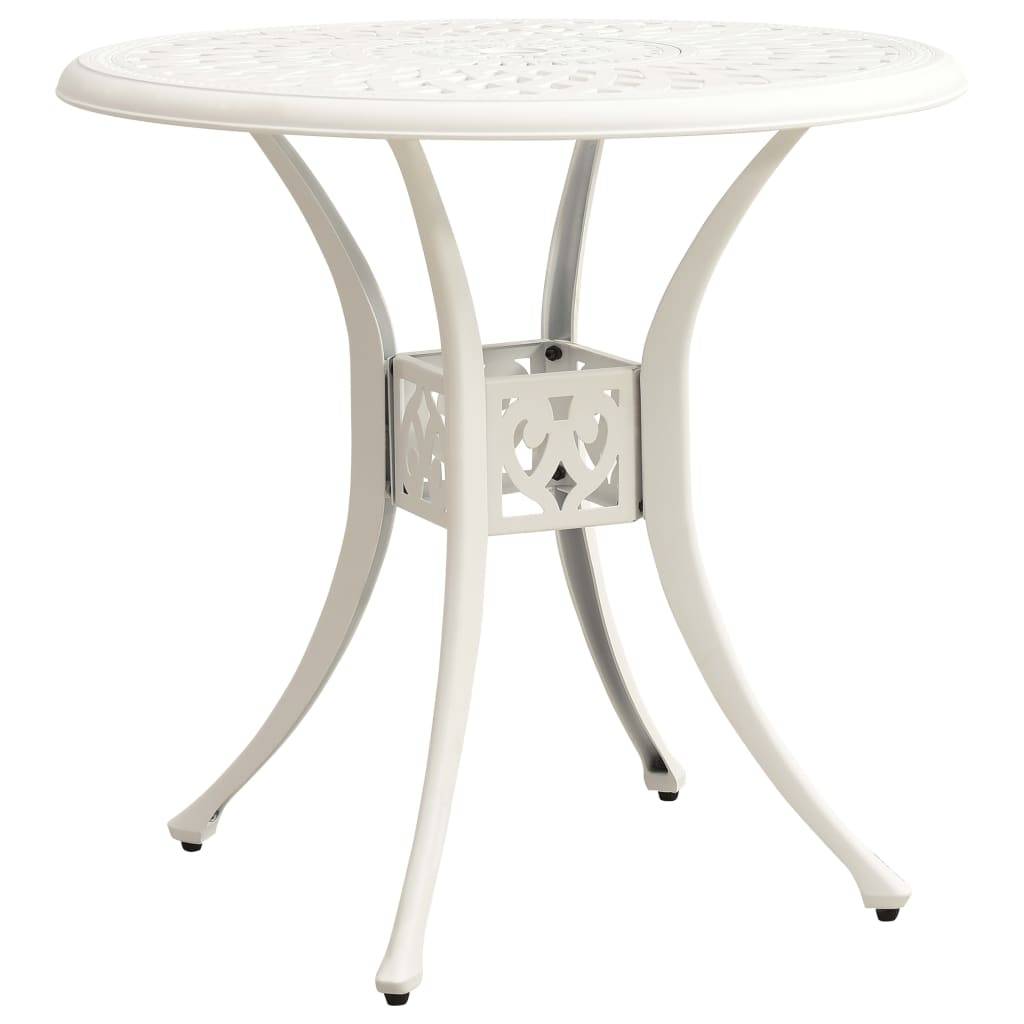 ComfortXL - Table de Jardin Ronde Ø78cm en Aluminium Blanc, Résistante aux Intempéries avec Trou Parasol – ComfortXL Outdoor Living - Image 1