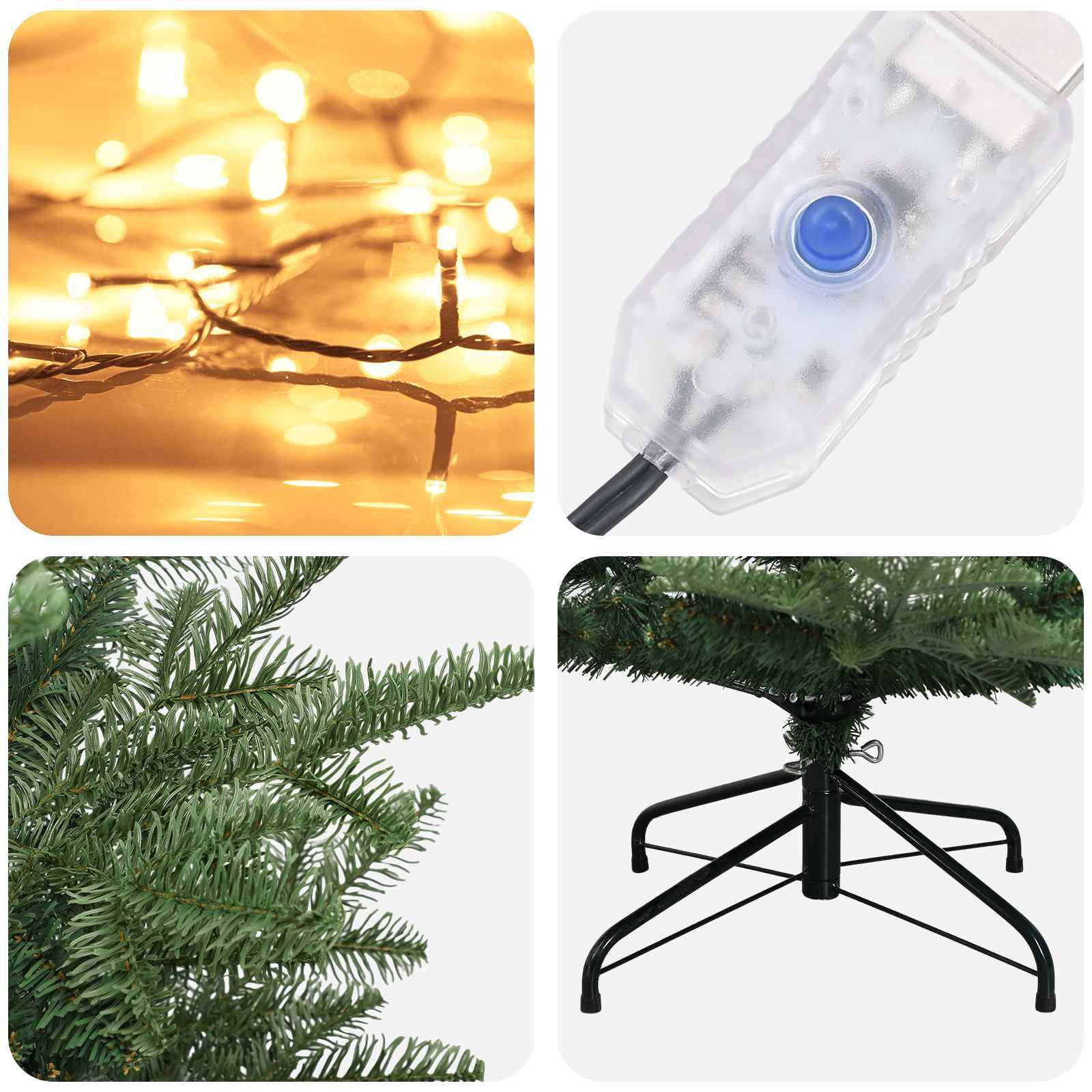 Vidaxl - Sapin de Noël Artificiel à Branches Articulées 180 cm 300 LED vidaXL 3466252 - Image 8