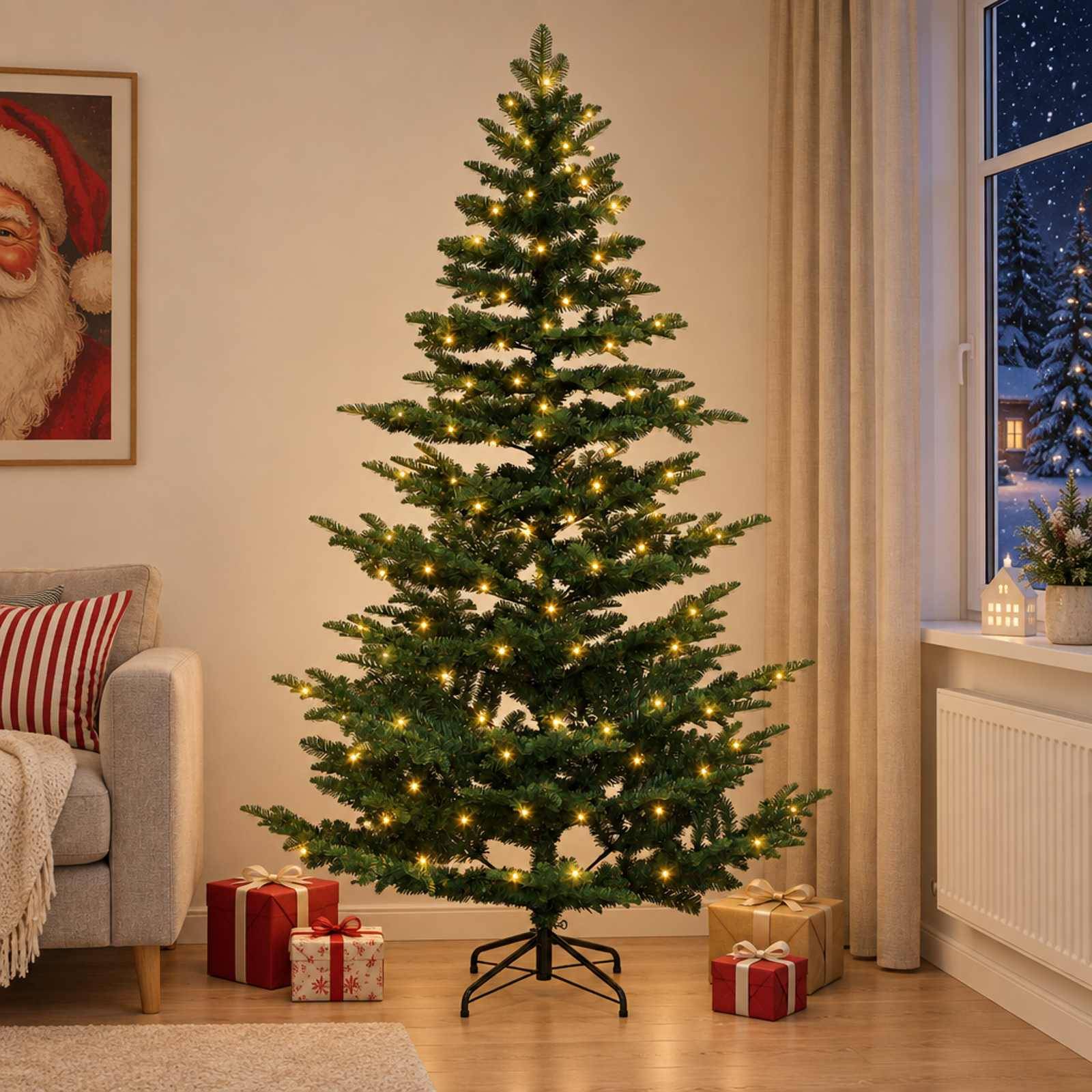 Vidaxl - Sapin de Noël Artificiel à Branches Articulées 180 cm 300 LED vidaXL 3466252 - Image 1