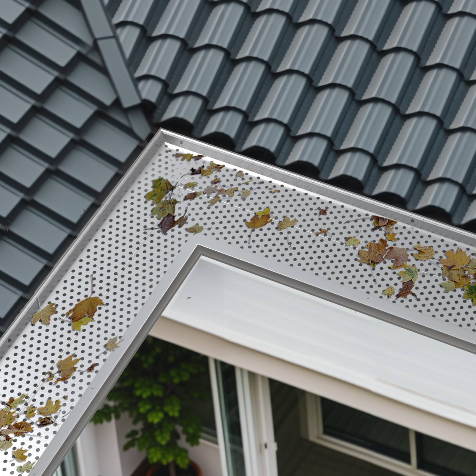 Vevor - VEVOR Grille protection gouttière 127 mm, alu, 52 pièces, longueur totale 63,4 m. Anti-feuilles, trou 4 mm. - Image 8