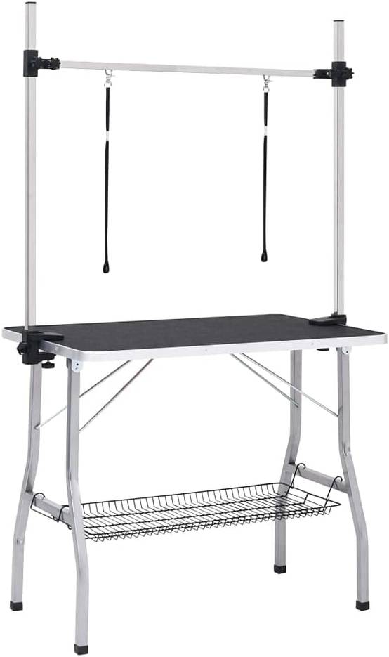 Table de toilettage pliable 90cm en acier avec bras réglable et panier – ComfortXL Outdoor Living - Image 1
