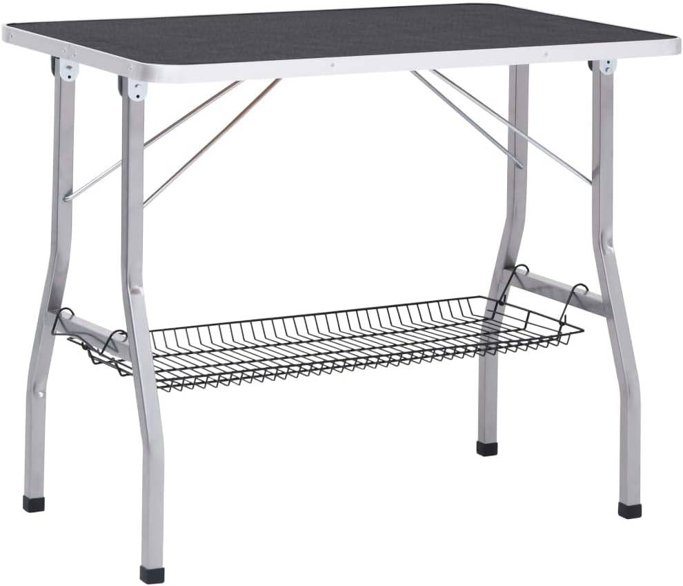 Table de toilettage pliable 90cm en acier avec bras réglable et panier – ComfortXL Outdoor Living - Image 2