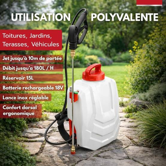 Pulvérisateur Électrique Dorsal Sprayer 15L - 1 Batterie Forum Equipement, Pulvérisateur à dos à Batterie Rechargeable - Image 2