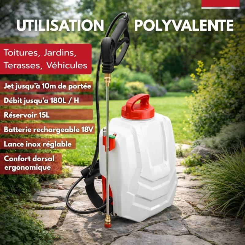 Pulvérisateur Électrique Dorsal Sprayer 15L - 1 Batterie Forum Equipement, Pulvérisateur à dos à Batterie Rechargeable - Image 2