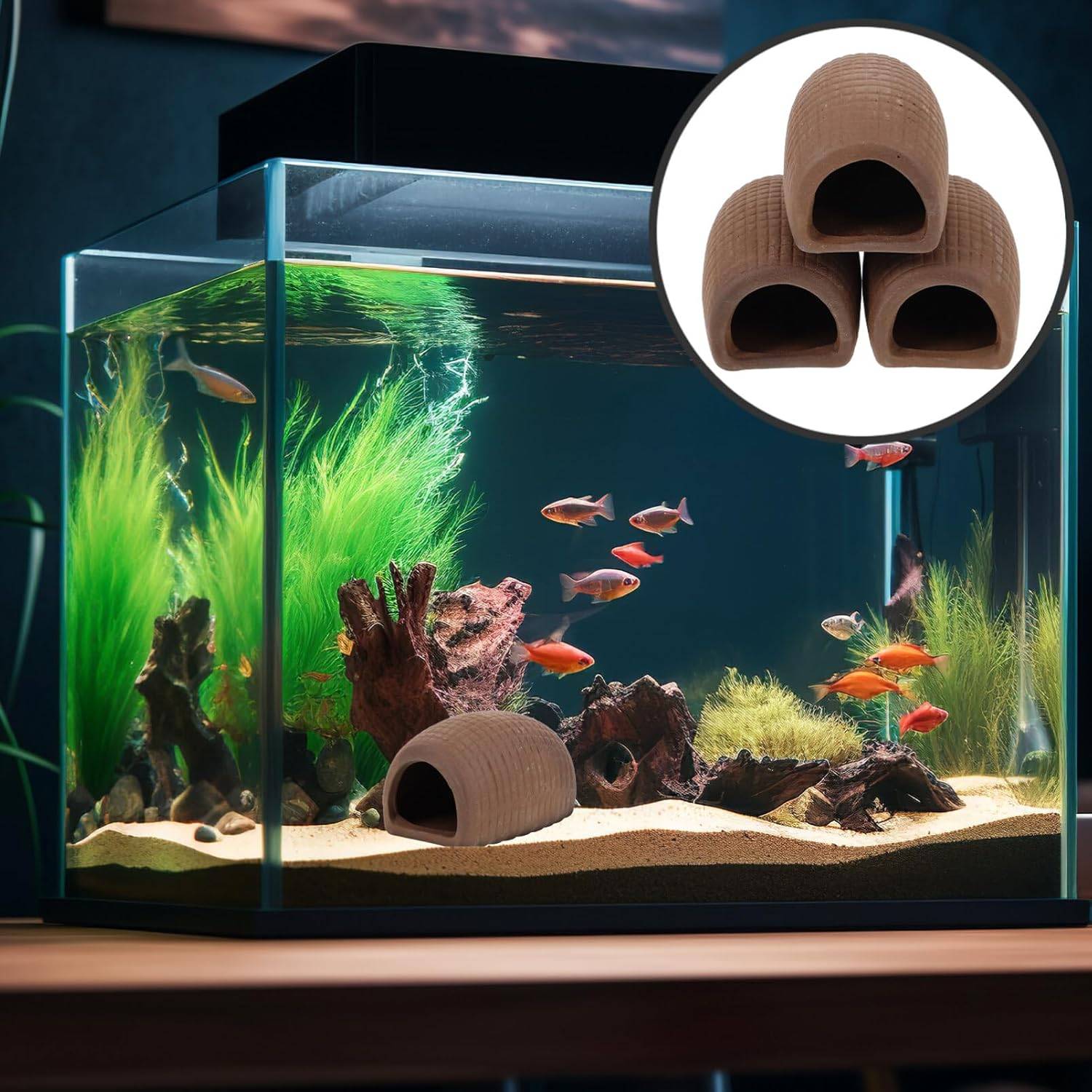 DtopbuyAge - 3 Ornements Céramique pour Aquarium - Cachette Sûre DtopbuyAge - Image 3