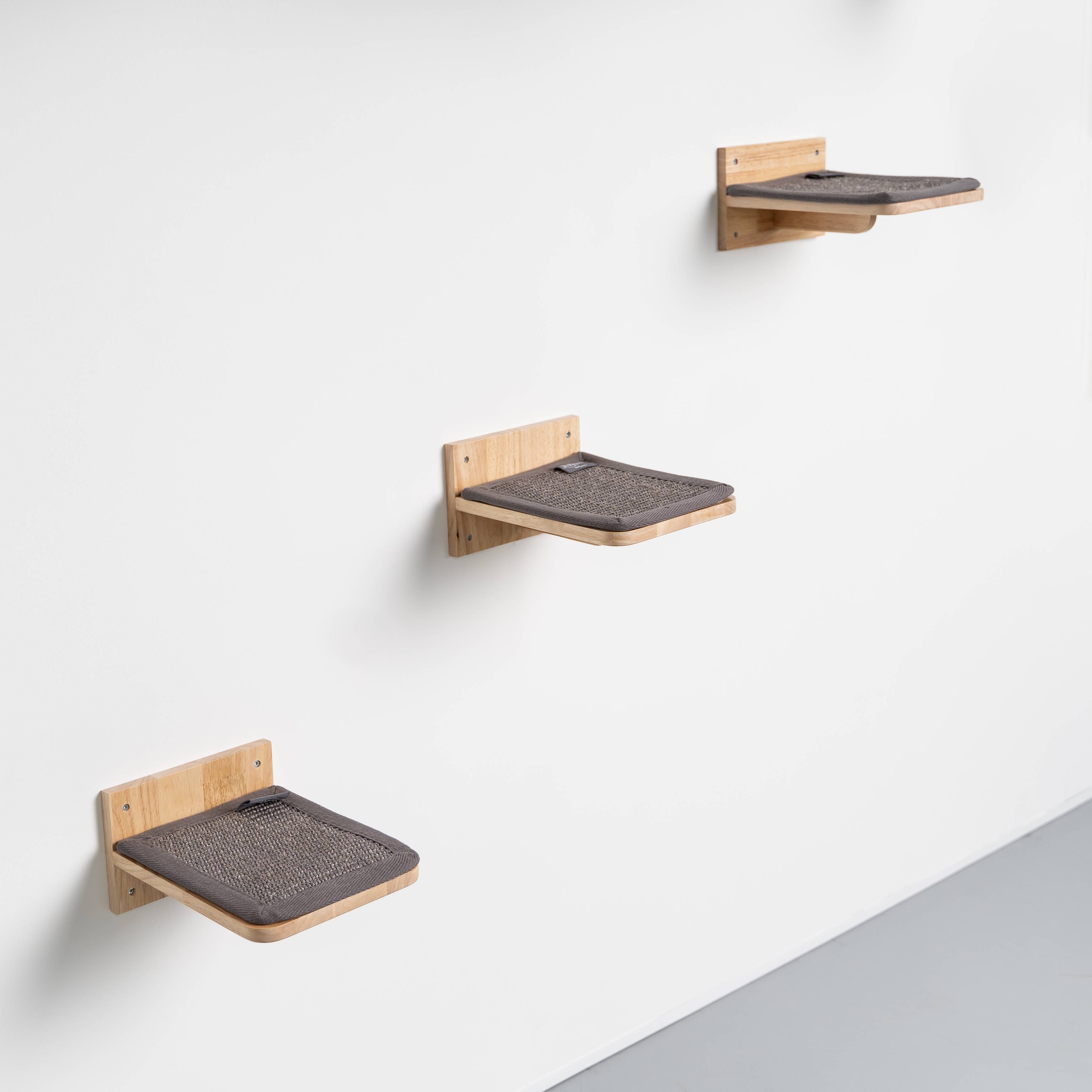 Rhr Concepts Bv - Meubles muraux escalade chat - Plateaux muraux - Lot de 3 (Gris) - RHR Concepts BV - Image 5