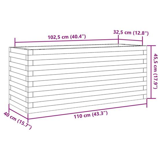 Vidaxl - Jardinière blanc 110x40x45,5 cm bois de pin massif vidaXL 847274 - Image 3