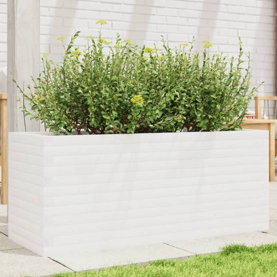 Vidaxl - Jardinière blanc 110x40x45,5 cm bois de pin massif vidaXL 847274 - Image 1