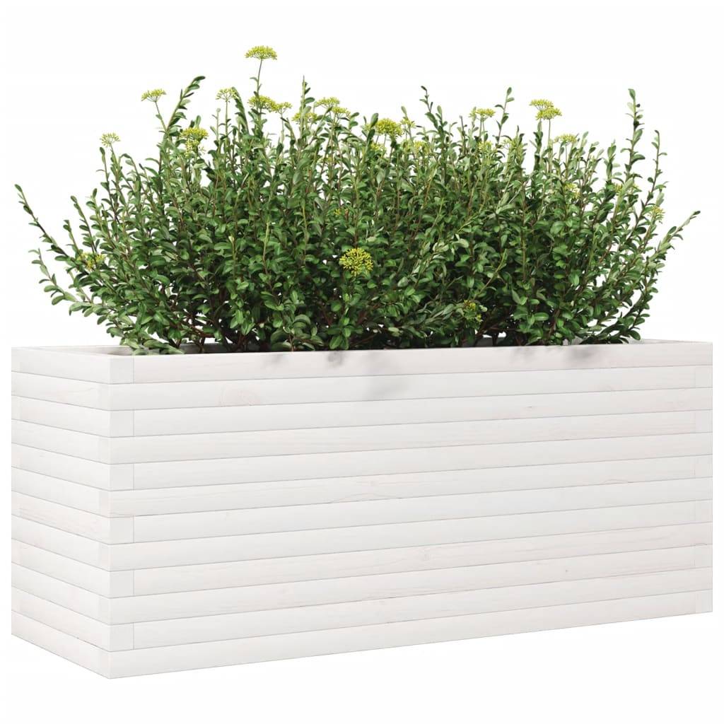 Vidaxl - Jardinière blanc 110x40x45,5 cm bois de pin massif vidaXL 847274 - Image 5
