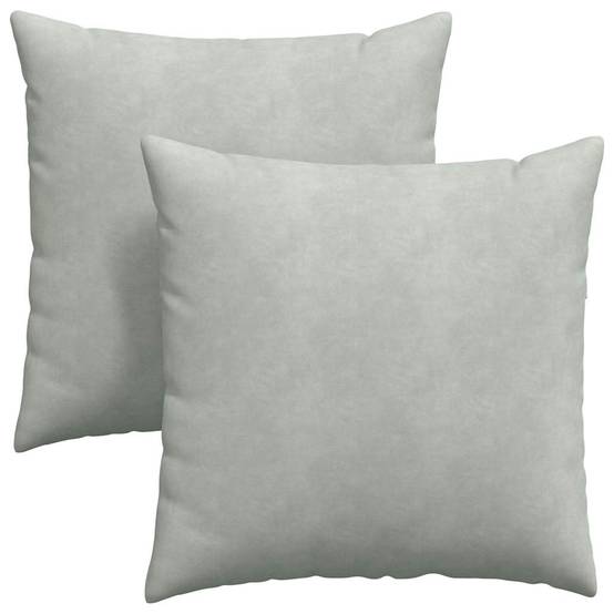 Lot de 2 Coussins Décoratifs Velours Côtelé Doux Housses Amovibles pour Canapé et Fauteuil Gris Clair 80x80 cm – ComfortXL Outdoor Living - Image 2