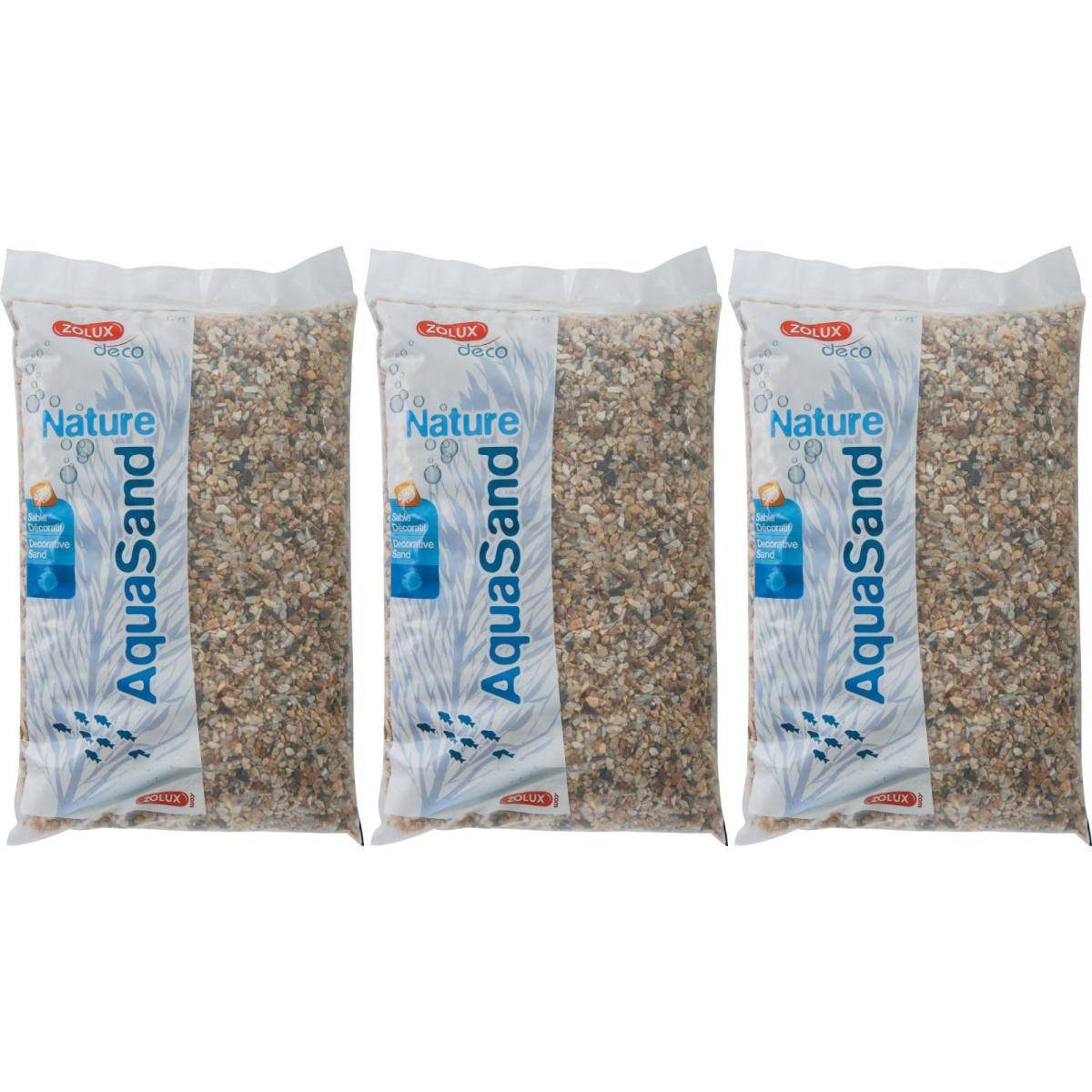 Zolux - Sol décoratif Aquasand naturel quartz gros 5kg (Lot de 3) - Image 1