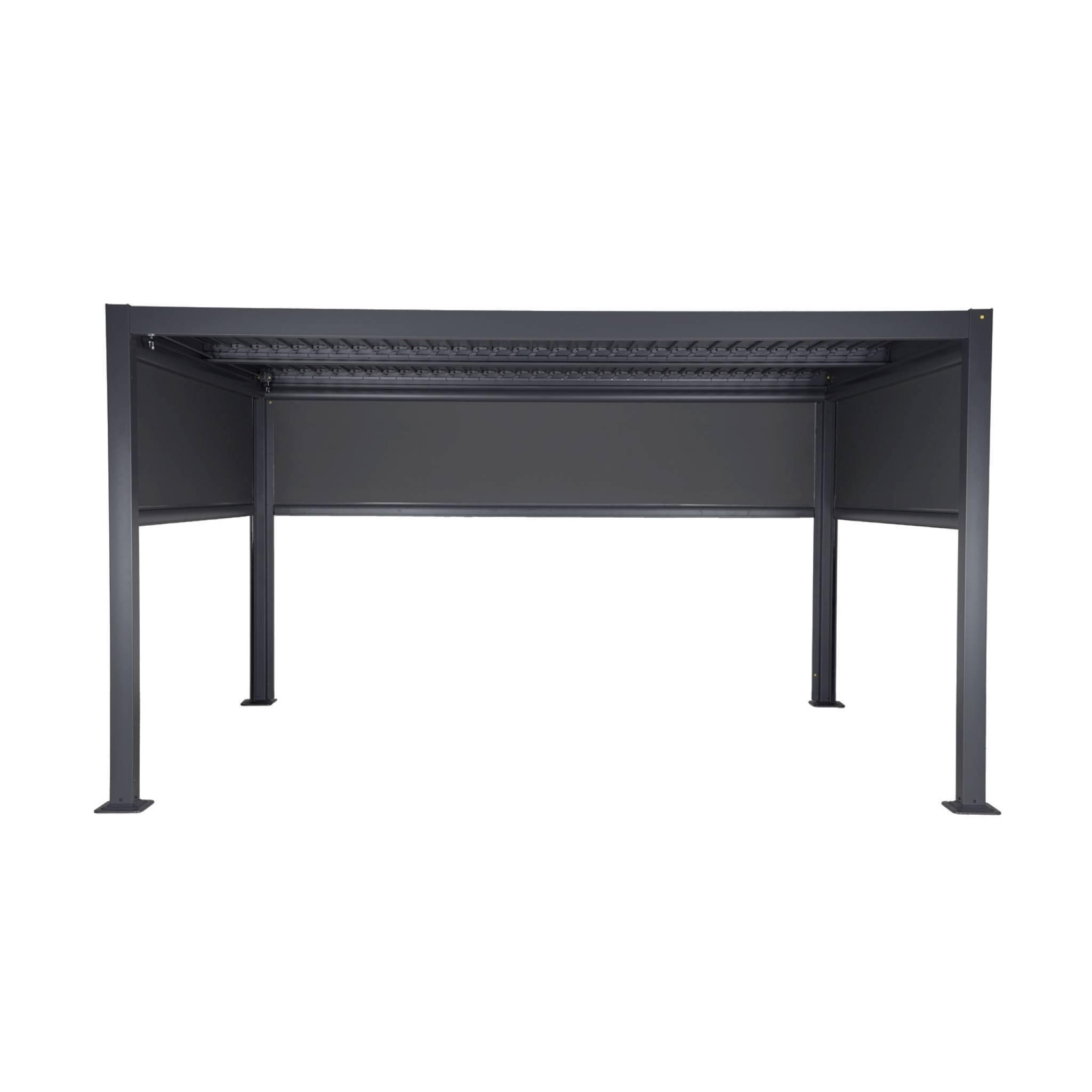 Pergola bioclimatique 3x4 m en alu et acier avec lames orientables et 3 stores intégrés Palace Anthracite - Sweeek - Image 7