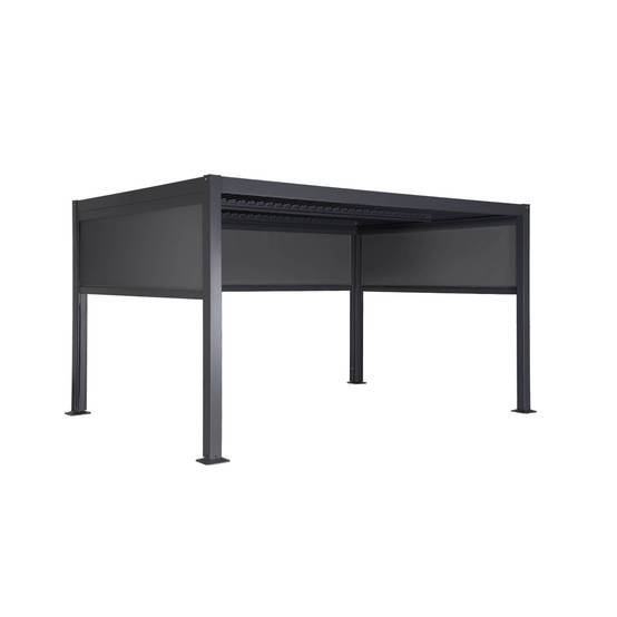Pergola bioclimatique 3x4 m en alu et acier avec lames orientables et 3 stores intégrés Palace Anthracite - Sweeek - Image 3