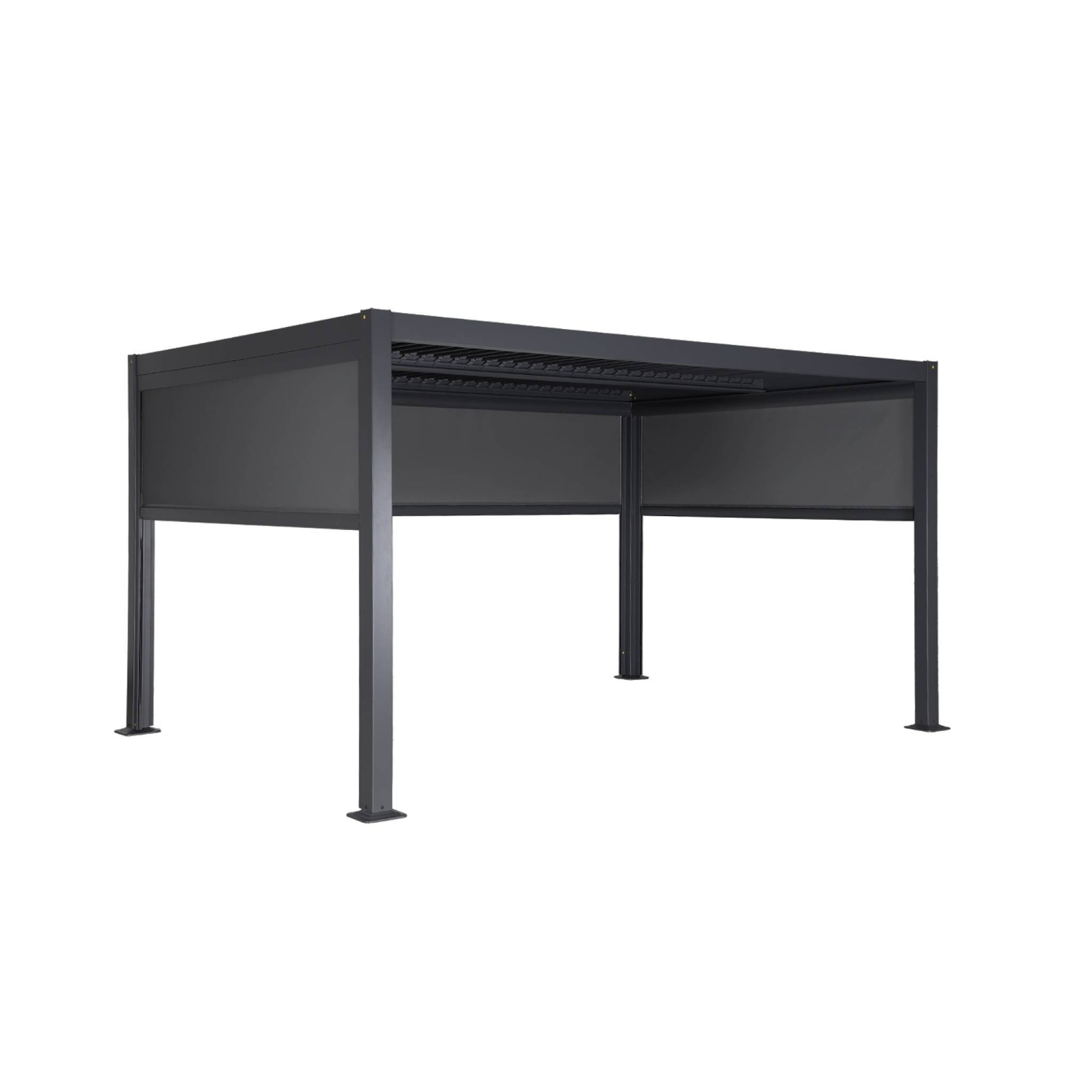 Pergola bioclimatique 3x4 m en alu et acier avec lames orientables et 3 stores intégrés Palace Anthracite - Sweeek - Image 3