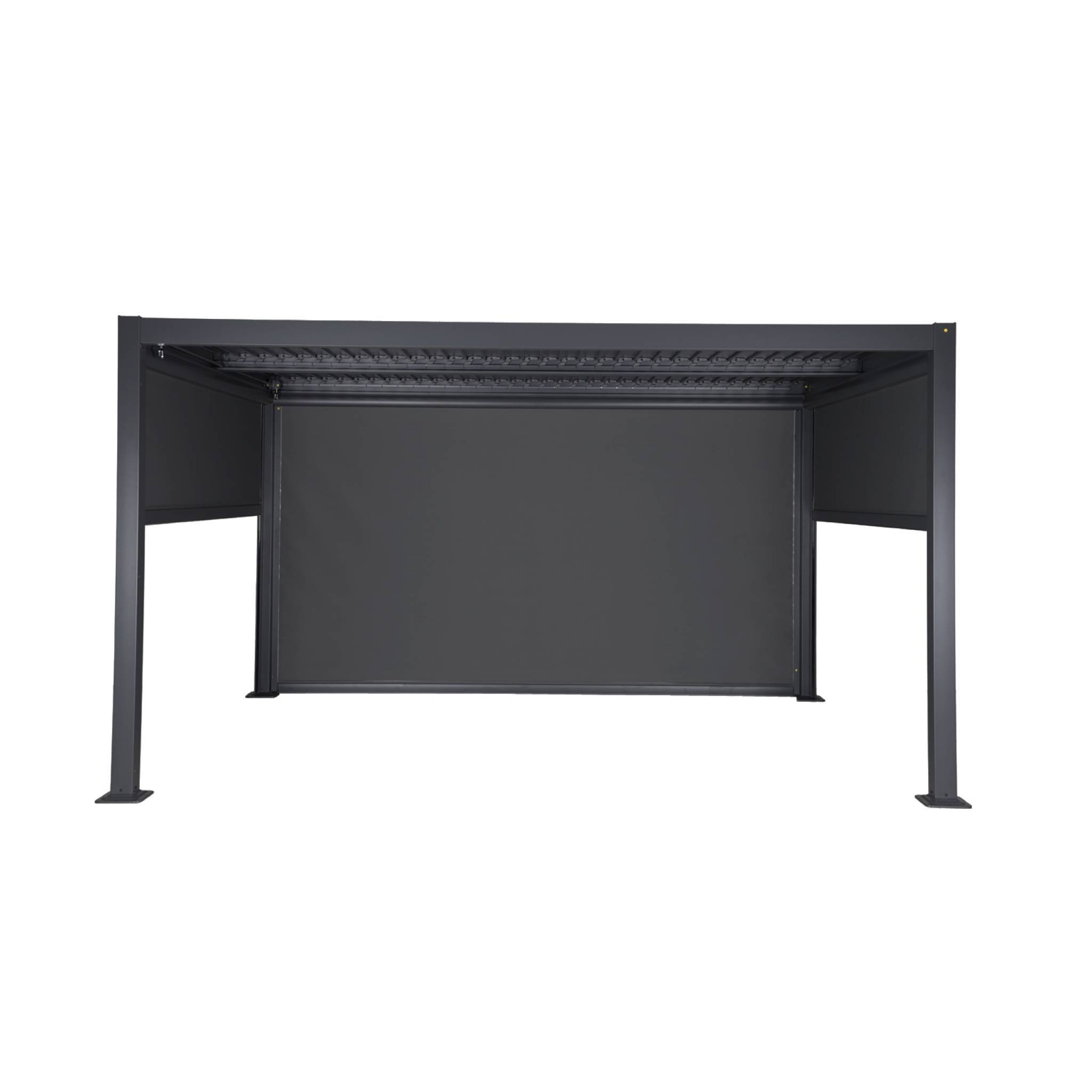 Pergola bioclimatique 3x4 m en alu et acier avec lames orientables et 3 stores intégrés Palace Anthracite - Sweeek - Image 6