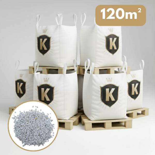 King Matériaux - Galet blanc 8/12 mm – Pack 6 Big Bag +/- 1,5T – 120 m² - Image 1