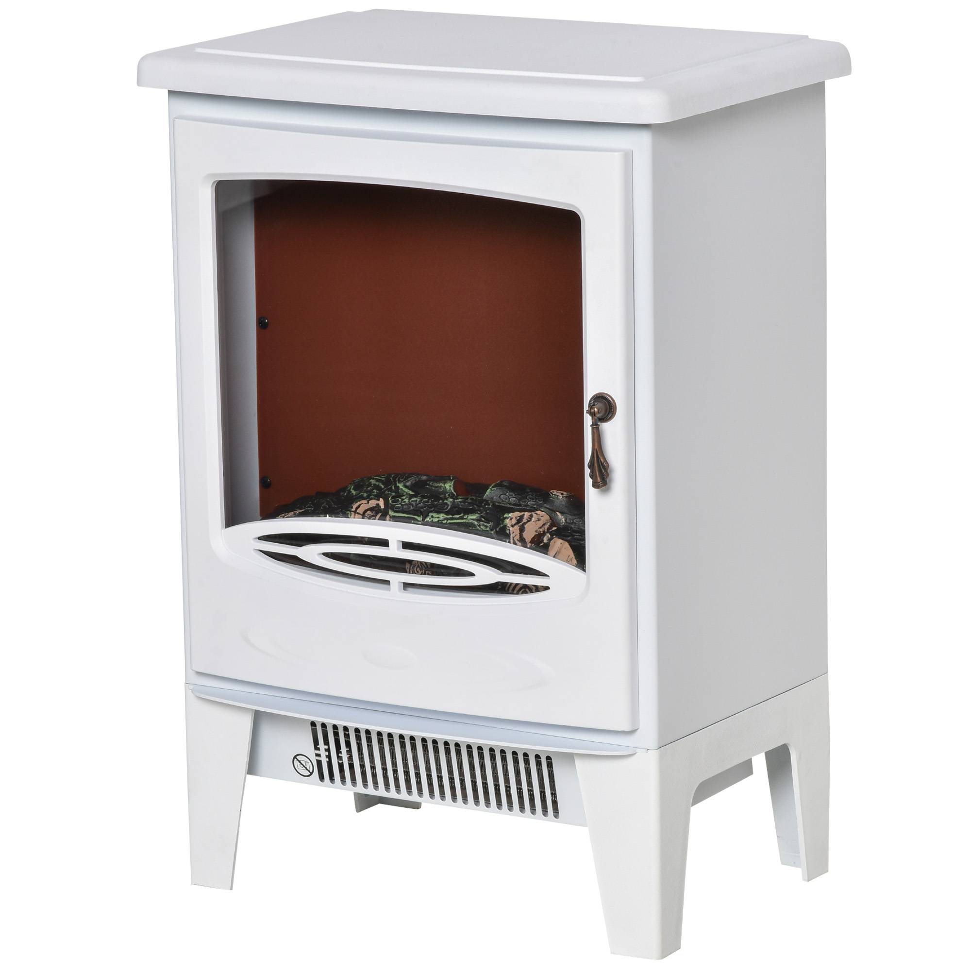 ComfortXL - Cheminée électrique 1800W autoportante avec effet flammes LED pour salon Blanc – ComfortXL Outdoor Living - Image 2