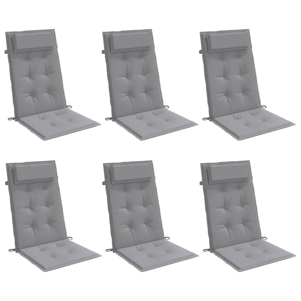 ComfortXL - Lot de 6 Coussins pour Chaise de Jardin Dossier Haut Tissu Oxford Imperméable Salon de Jardin Gris 120x50cm – ComfortXL Outdoor Living - Image 3