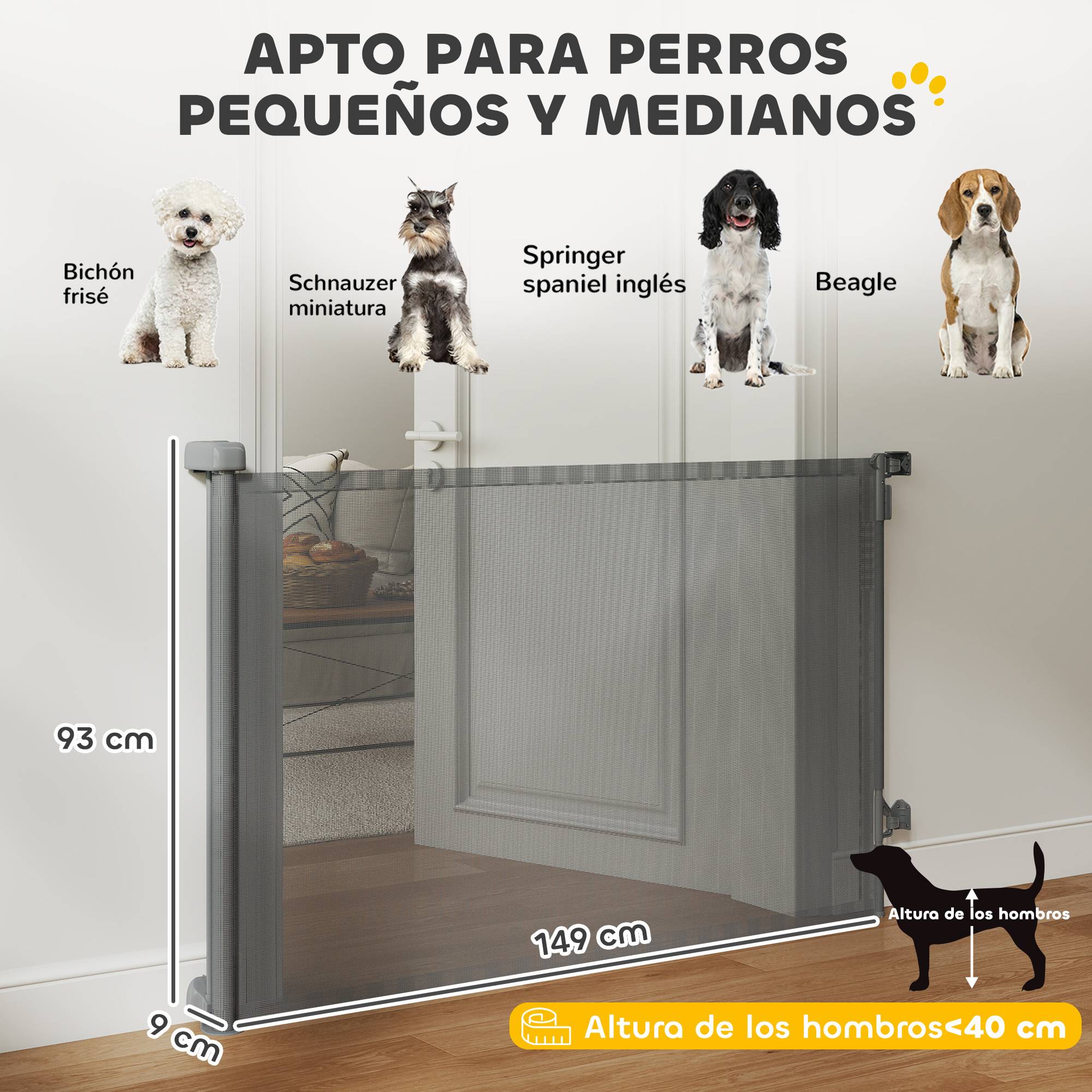 ComfortXL - Barrière de Sécurité Enroulable pour Chien et Bébé Extensible jusqu'à 140 cm Grise - ComfortXL Outdoor Living - Image 5
